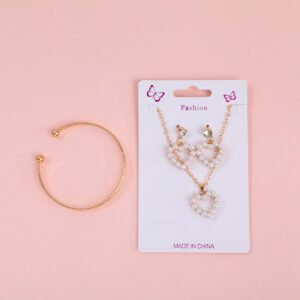 Night Breeze Beaded Necklace, Stud Earrings and Bracelet Set - Image 1