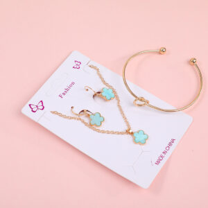 Five Flowers Necklace, Earrings and Bracelet Set - Image 3