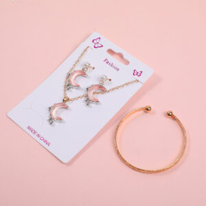 Pink Moon Pearl Necklace, Earrings and Bracelet Set - Image 3