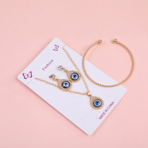 Eye Necklace, Earrings and Bracelet Set - Image 3