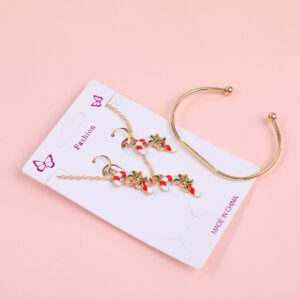 Umbrella Handle Necklace, Stud Earrings and Bracelet Set - Image 3