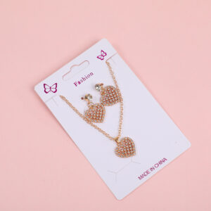 Heart Necklace and Stud Earrings Set - Image 3