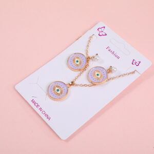 Eye Necklace and Stud Earrings Set - Image 3