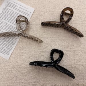 Icy Translucent Coffee Series Hair Claw Clip - 1 - Image 1