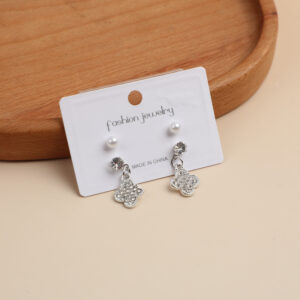 Pearl and diamond earrings (two pairs)-17 - Image 1