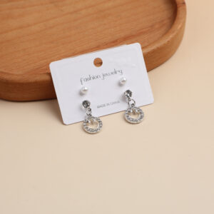 Pearl and diamond earrings (two pairs)-18 - Image 1