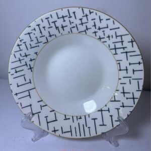 7-Inch Soup Plate - Ink Pattern with Gold Rim - Image 1