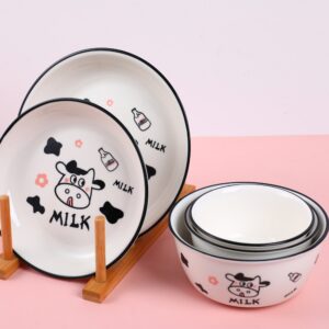 Cartoon cow series ceramic bowl-4.7 inches - Image 2