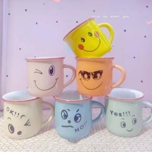 Colorful emoticon ceramic teacup-70ml - Image 1