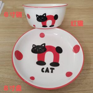 6-Inch Cartoon Cat Bowl - Image 1
