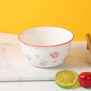 5.2 Inch peach ceramic bowl - Image 1