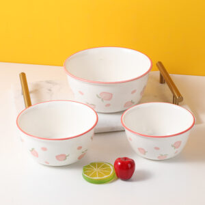 5.2 Inch peach ceramic bowl - Image 2