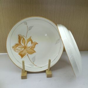 8-inch Flower and Moon Ceramic Plate - Image 1