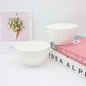 Gold Rim Series - High Bone China 4.75-inch Fuji Mountain Bowl - Image 1