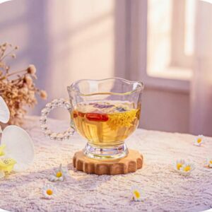 Flower Shaped Glass Tea Cup 230ml - Image 1