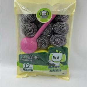 Cleaning Set with Steel Wool Balls 12pcs - 0075 - Image 1