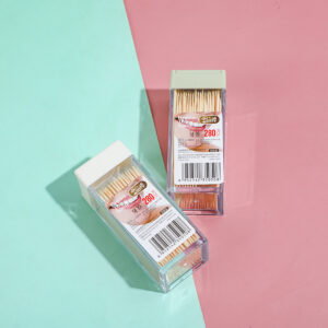 Sliding cover square box bamboo toothpicks 280pcs - Image 1