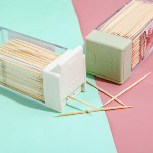 Sliding cover square box bamboo toothpicks 280pcs - Image 2