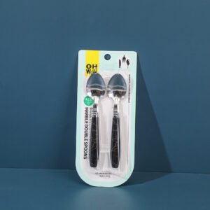 Small round handle marble double spoons-3052 - Image 1