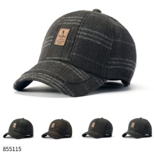 Thick Plaid Seven-Panel Warm Baseball Cap 1*12 - Image 3
