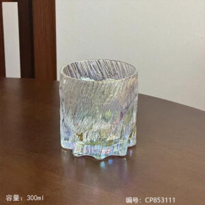 Short Texture Rainbow Glass Cup - Single 238-1 - Image 4