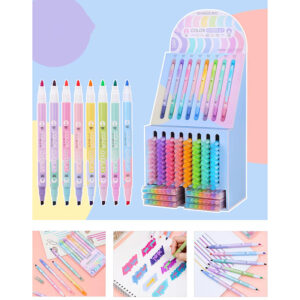 Double-headed Multiple Overlay Color Pen (with display stand)-S357-144(1 PC) - Image 1