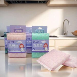 Four pieces of seven-color jacquard scrubbing blocks - 【A】145 - Image 1