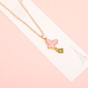 Butterfly Rhinestone Pendant Fashion Necklace - Image 3