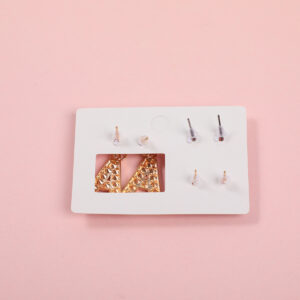 Letter Rhinestone  Luxury 3 Pairs Earrings - Image 3