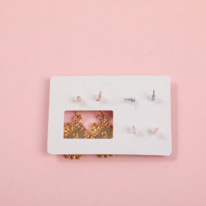 Classic Gold Rim 3 Pairs Earrings - Image 3