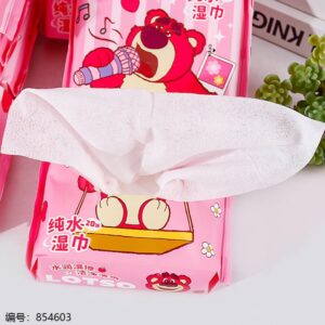 Strawberry Bear Pure Water Wet Wipes (12 Packs/Box) 56027-T - Image 3