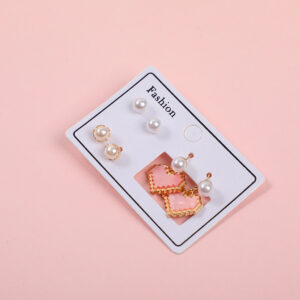 Pink Heart Luxury 3 Pairs Earrings - Image 2