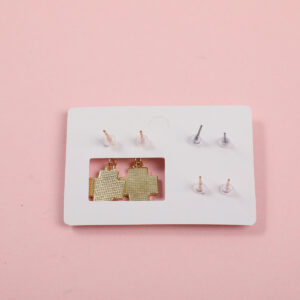 White Luxury 3 Pairs Earrings - Image 3