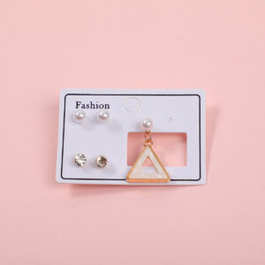 Hollow Triangle Luxury 3 Pairs Earrings - Image 1