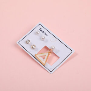 Hollow Triangle Luxury 3 Pairs Earrings - Image 2