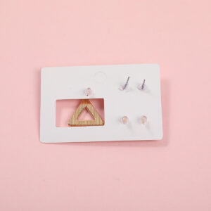 Hollow Triangle Luxury 3 Pairs Earrings - Image 3