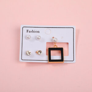 Hollow Rhombus Luxury 3 Pairs Earrings - Image 1