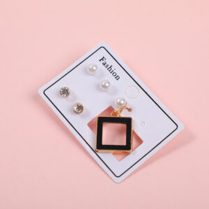 Hollow Rhombus Luxury 3 Pairs Earrings - Image 2