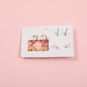 Enamel Small Flower 3 Pairs Earrings - Image 3