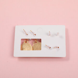Enamel Pearl Flower Luxury 3 Pairs Earrings - Image 3