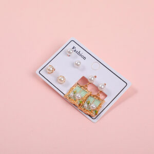 Gold Rim Pearl Luxury 3 Pairs Earrings - Image 2