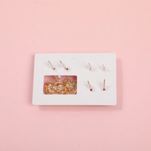 Heart Pearl 3 Pairs Earrings - Image 3