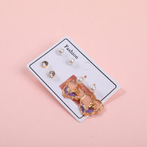 Heart Rose 3 Pairs Earrings - Image 2