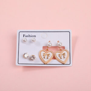 Heart and Bowknot Luxury 3 Pairs Earrings - Image 1