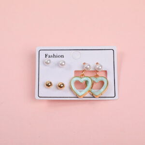 Hollow Heart Luxury 3 Pairs Earrings - Image 1