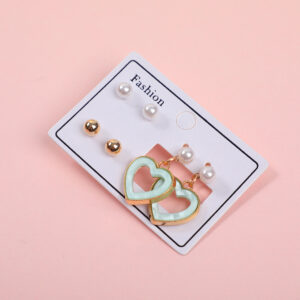 Hollow Heart Luxury 3 Pairs Earrings - Image 3