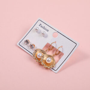Shell Pearl Luxury 3 Pairs Earrings - Image 2