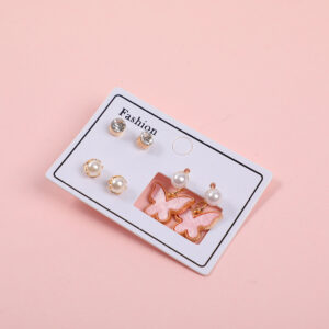 Pink Butterfly Luxury 3 Pairs Earrings - Image 2