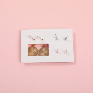 Black and White Rhinestone Luxury 3 Pairs Earrings - Image 3