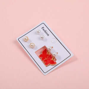Red Butterfly Luxury 3 Pairs Earrings - Image 2